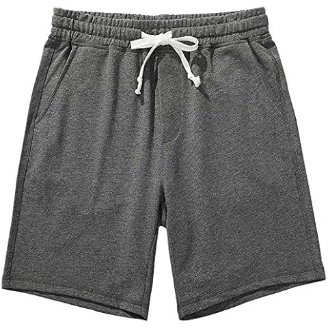 Amy Coulee Men's Casual Shorts 8” Cotton Athletic Workout Lounge Sweat Shorts with Pockets - grey - Large Cover
