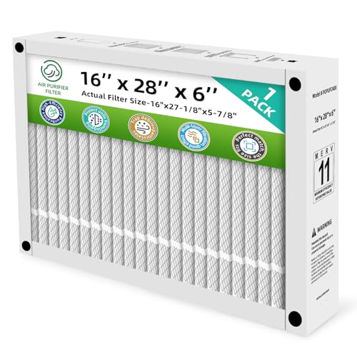 16 x 28 x 6 Furnace Filter Replacement MERV 11 Compatible with Honeywell POPUP2400 HVAC Foldable (Actual Size: 16 X 27 1/8 X 5 7/8 In) (1-Pack)