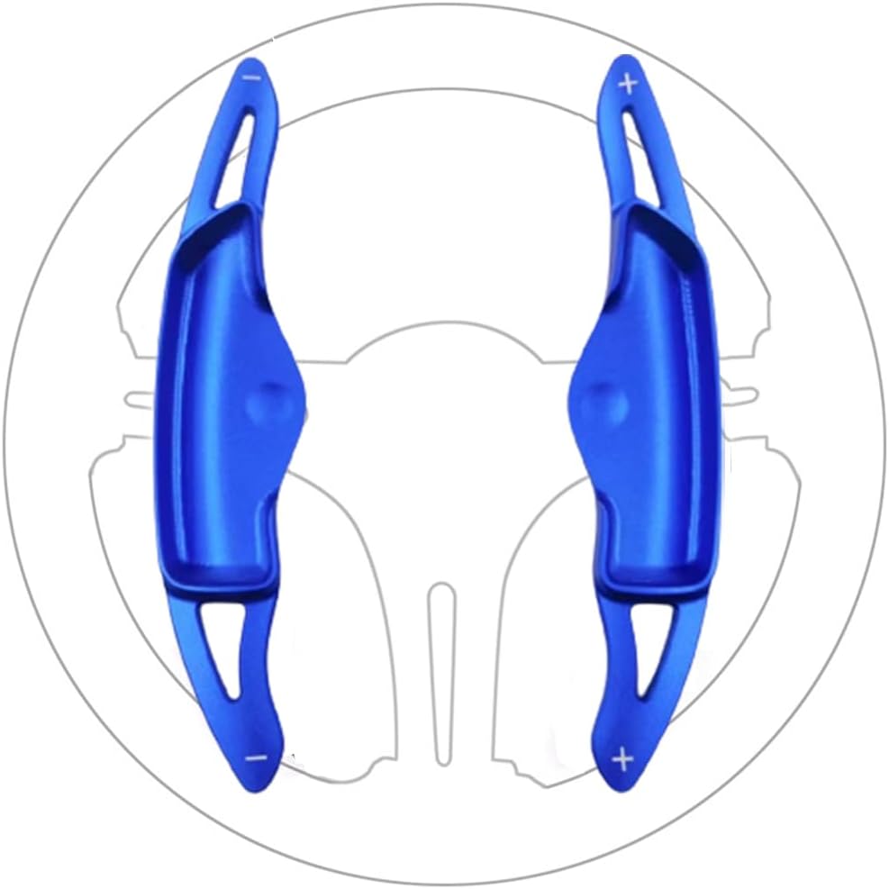 Great-luck Aluminum Steering Wheel Paddle Shifter Extensions Covers Interior Accessories 2Pcs/Set(Blue) for Tucson 2022 2023 Sonata 2020 2021 2022 Santa Cruz 2022 2023 Elantra 2021 2022 2023