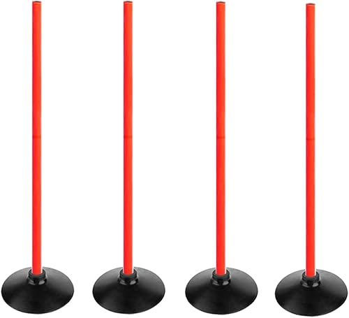 Orange Soccer Agility Poles Set Deportes Desmontable Entrenamiento Speed Pole Slalom Postes con Base de goma Equipo de Traning Deportivo