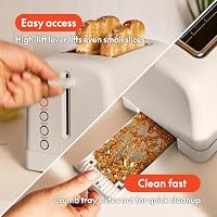 bella 2-Slice Toaster with Extra Wide Slots and 6-Shade Control, Oatmilk — image 5