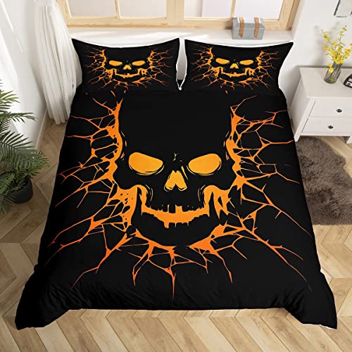 Juego de funda de edredón de calavera crackle