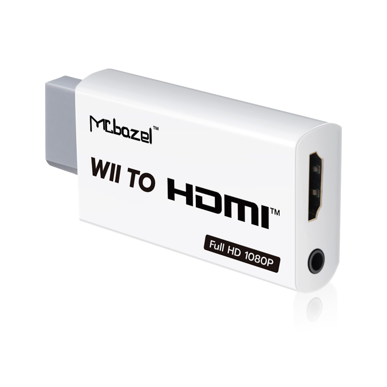 Mcbazel Wii HDMI Adapter Video Wii auf HDMI & 3.5mm für Audio, Wii HDTV Unterstützt alle Wii Display Modi: NTSC, 480i, 480p, PAL 576i, 720p, 1080p Wii Adapter