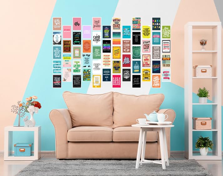 Image of Pack of 54 Women Empowerment Wall Collage Kit Posters - 4 x 6 Inches Wall Decor Poster - Wall Art For Bedroom, Living room, Office - 1 Tissue Tape