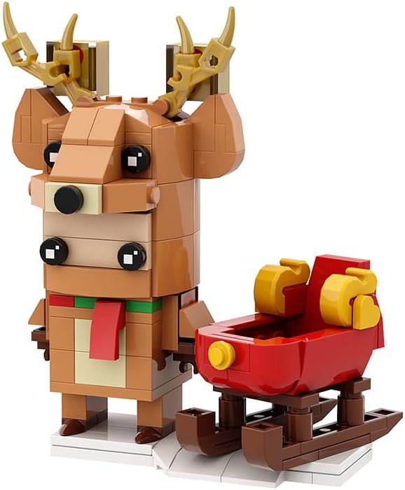 Miniatura 2 de Figuras de reno de Navidad, bloques de construcción de animales, decoración del hogar, modelo de alce, juguetes para niños, niñas, decoración de