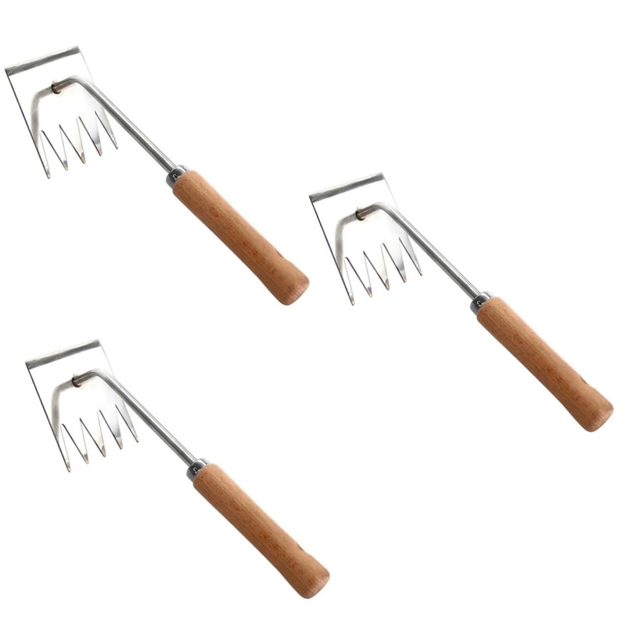 BESPORTBLE 3 Pz diserbante Manuale diserbo ergonomico rastrello per arbusti parà Forbice Giardinaggio Kit Giardinaggio diserbanti manuali Mano di Giardinaggio di Acciaio Inossidabile