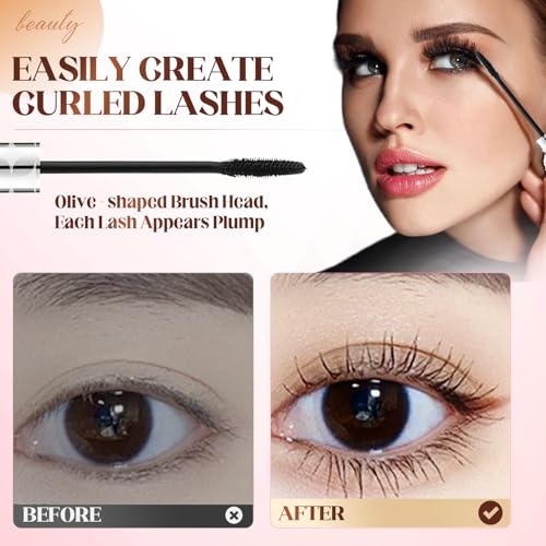 Image of Mascara for Older Women 60 Plus, Waterproof Mascara for Volume and Length, 3D Curling Eyelash Long-lasting, Washable, Smudge Proof & No Flaking (Brown)
