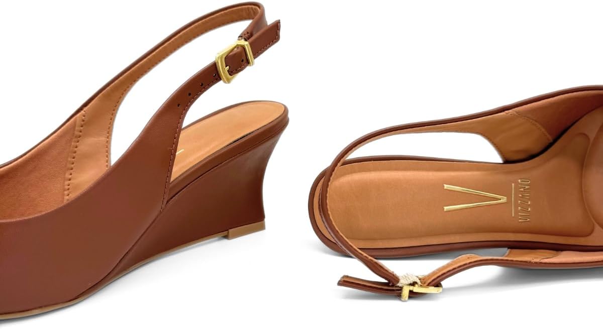 Sapato Feminino Scarpin Slingback Vizzano Salto Anabela Napa Conforto e Estabilidade