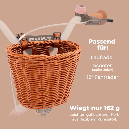 PUKY Chaos Korb | Größe M | Lenkerkorb für Laufräder, Scooter und 12' Fahrräder | Fahrradkorb für Kinder | Geflochtener Korb aus flexiblem Kunststoff