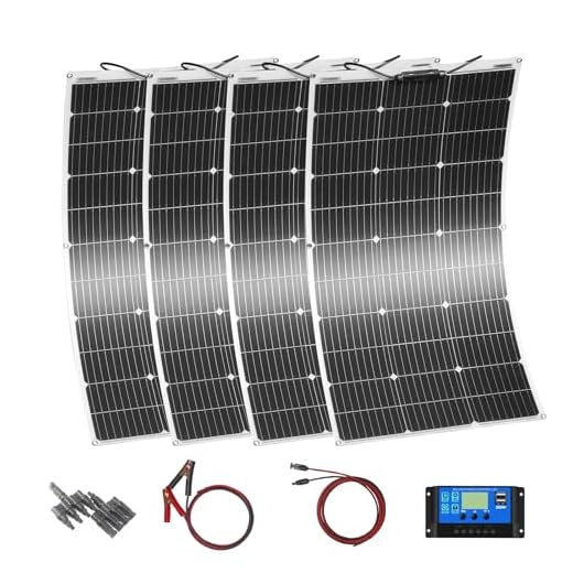 Kit Paneles Solares 400W 4 * 100w 18v Panel Solar Flexible Módulo Monocristalino Fotovoltaico Regulador Solar 40A, Para Cargar Baterías 12V - Autocaravanas, Caravanas, Barcos, Techos (400)