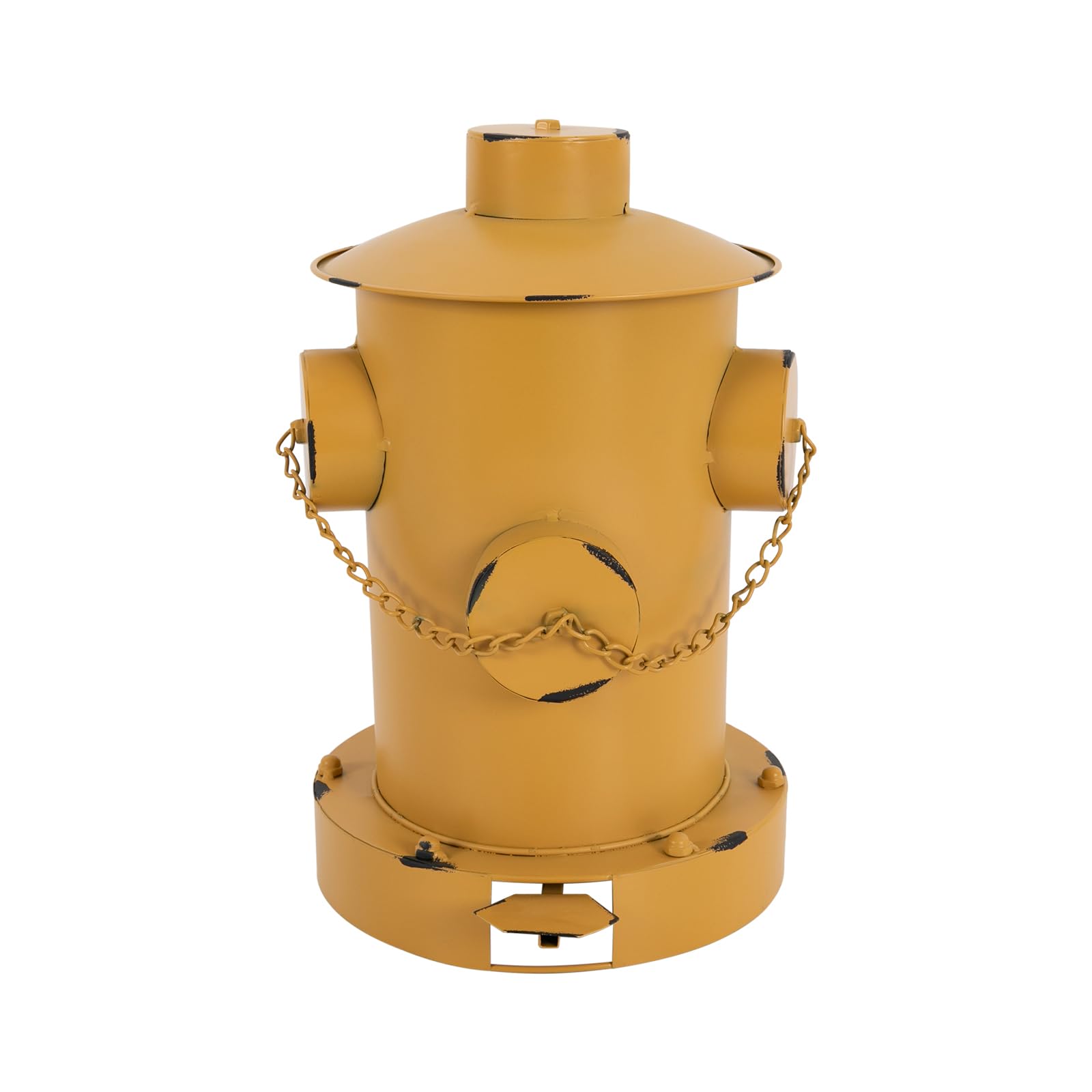 Uphilltool Fire Hydrant Trash Can, Retro Creative Garbage Can Pedal Trash Can Indoor Outdoor Waste Bins with Removable Inner Bucket for Park Garden Kitchen Garbage, 11.8 x 15.35in (Yellow)