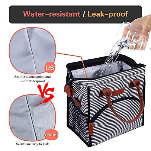 ZATOGOO Insulated Lunch Bags for Women 17L Insulated Lunch Tote Bags Reusable Cooler Bag Waterproof Leakproof Portable Lunch Box with Shoulder Strap for Office Work Beach - Image 4