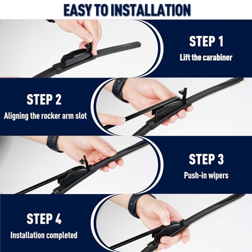 Image of Front and Rear Windshield Wipers for Subaru Outback 2015-2019 | Quiet and Streak-Free Front and Back Wiper Blades Assembly All-Season OEM Automotive Replacement Accessories