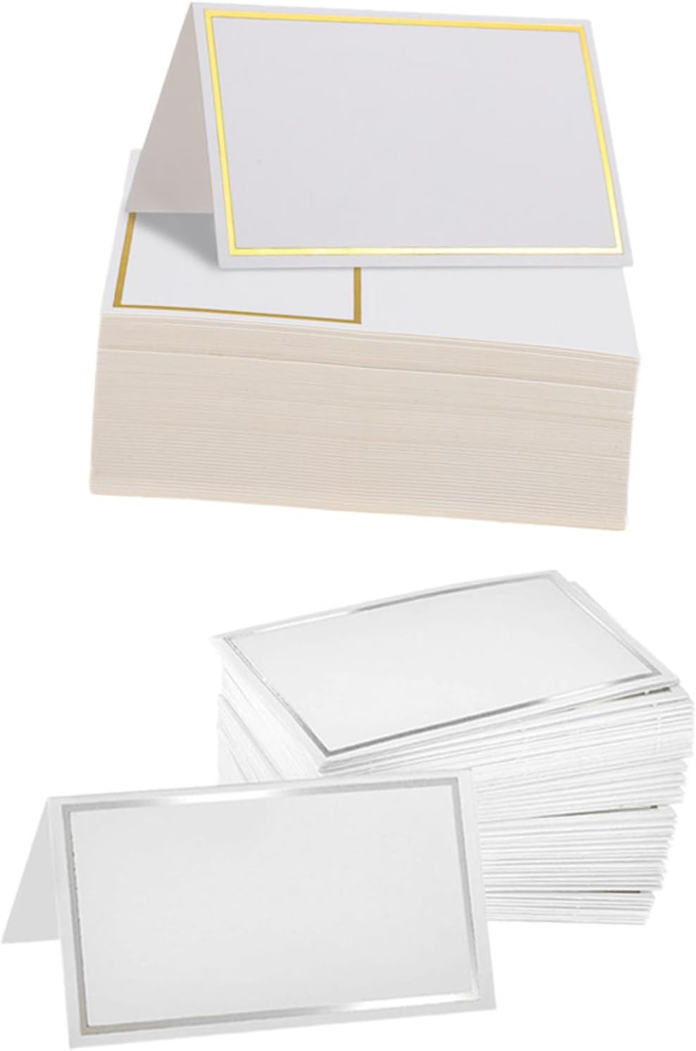 TIDTALEO Place Cards Wedding Table Name Cards 200Pcs Gold Silver Foil for Banquets Party Seating Arrangement