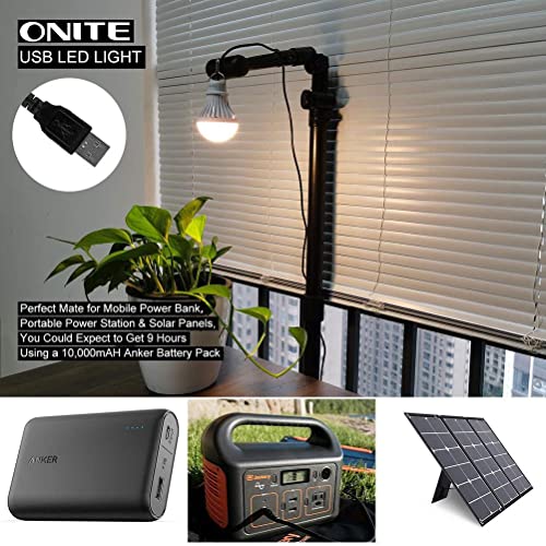 2pcs Portable Camping Lights 5W USB Children Bed Lamp with Metal Wire Hook, Dimmer Switch, Warm White, 35000 Hours - Image 2