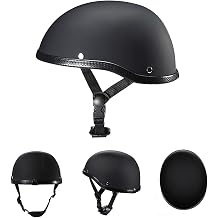 DOT Certified Light Breathable Beanie Helmet Motorcycle Vintage Cool Skull Cap Half Shell Helmet for Men Women Adult Comfortable Moped Scooter ATV Bobber Small Open Face Half Helmet