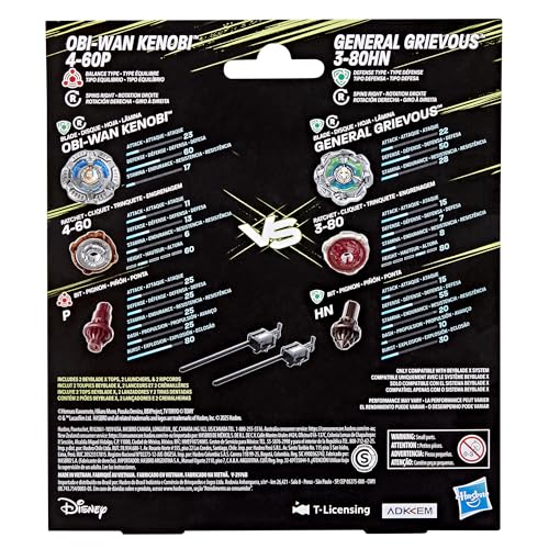 Hasbro Beyblade X und Star Wars Collab, Obi-Wan Kenobi 4-60P vs. General Grievous 3-80HN
