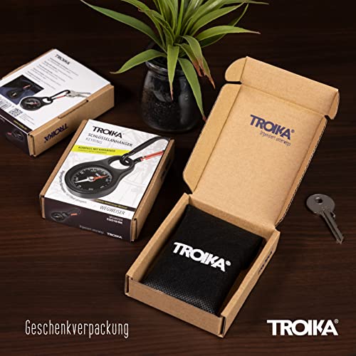 Brújula de bolsillo Troika con mosquetón negra miniatura 7