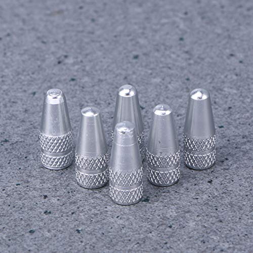 Tapa de válvula para bicicleta Holibanna, 6 piezas, aleación de aluminio, color plata, para válvulas francesas, sellado hermético, antióxido, cubierta contra polvo y lluvia, para bicicletas de carretera y montaña miniatura 6