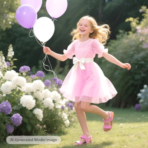 Image of Felix & Flora Toddler Girl Sandals - Little Girl Easter Dress Shoes Lightweight Open Toe Beach Holiday Flats