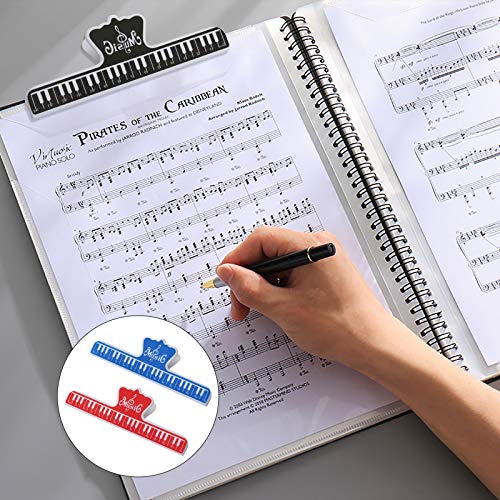 4 Stück Noten-Klammern, Notenhalter, Klavierdruck-Clip für Ständer, Blatt, Buch, Lesemarker, Papierdateien, Bilder, Fotos, Lebensmittel-Clips