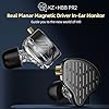 KZ X HBB PR2 in Ear Monitor Headphones, Planar Magnetic Driver IME Earphones, HiFi Alloy Die-Casting Shell Wired Earbuds, with Removable Silver-Plated Cable