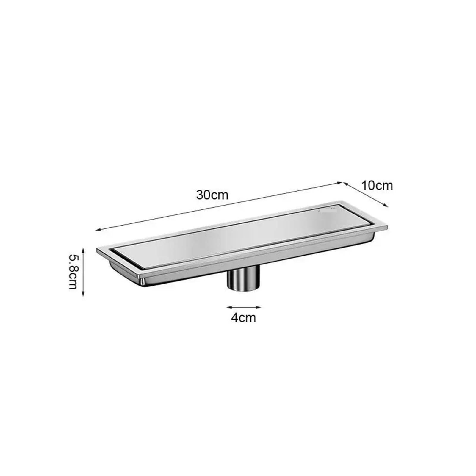 Desagüe Lineal para Ducha Desagüe de Piso Acero Inoxidable, desagüe Ducha Cuadrado Lineal for baño(10cmX30cm)