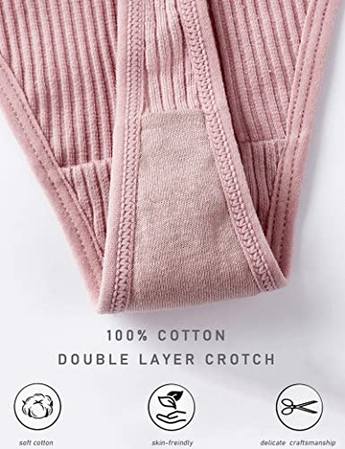 Kiench Teens Thongs Underwear Cotton 6-Pack Big Girls' Low Rise V Waist Hipster Panties2