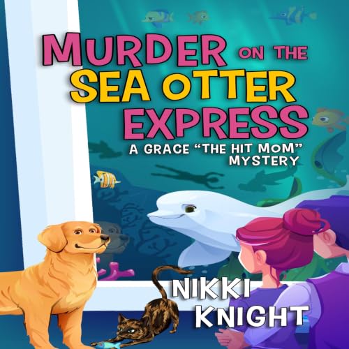 Diseño de la portada del título Murder on the Sea Otter Express