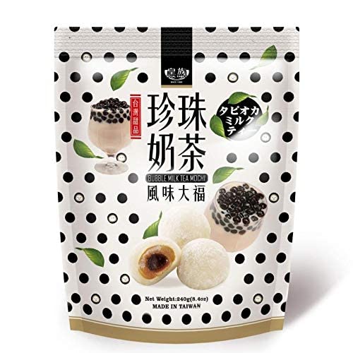 Royal Family Bubble Milk Tea Mochi 8.4oz (240g) large pack Individually wrapped- japenese taiwanese boba pearl tapioca drink sweet rice wagashi snack dessert dagashi brown sugar cake candy(1 Pack)