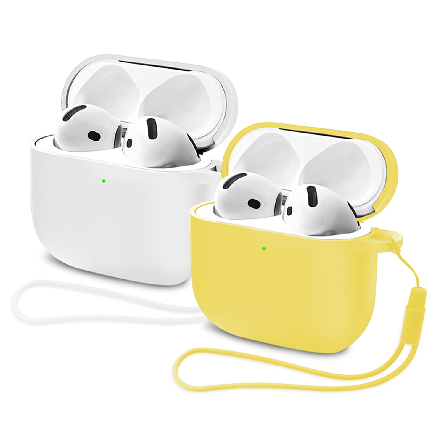 Mocarheri Funda de Silicona Compatible con AirPods 4.ª Generación con Kit de Limpiador, Fundas Protectora de Silicona para AirPods de 4 Generacion 2024, LED Visible Frontal, Negro — view 43