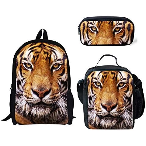 Coloranimal 3-Piece Tiger Pattern Backpack Set Cover