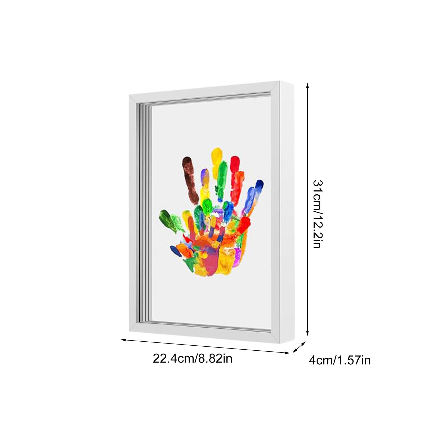 Kit Impronte Mani Per La Famiglia Cornice foto trasparente appendibile | Cornice Ricordo Impronta Mano Soprammobile Da Casa Per Shower, Camera Neonato, Natale, Adozione, Anniversari