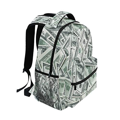Backpack Funny American Dollar Money Adults School Bag Casual College Bag Travel Zipper Bookbag Hiking Shoulder Daypack for Women Men2