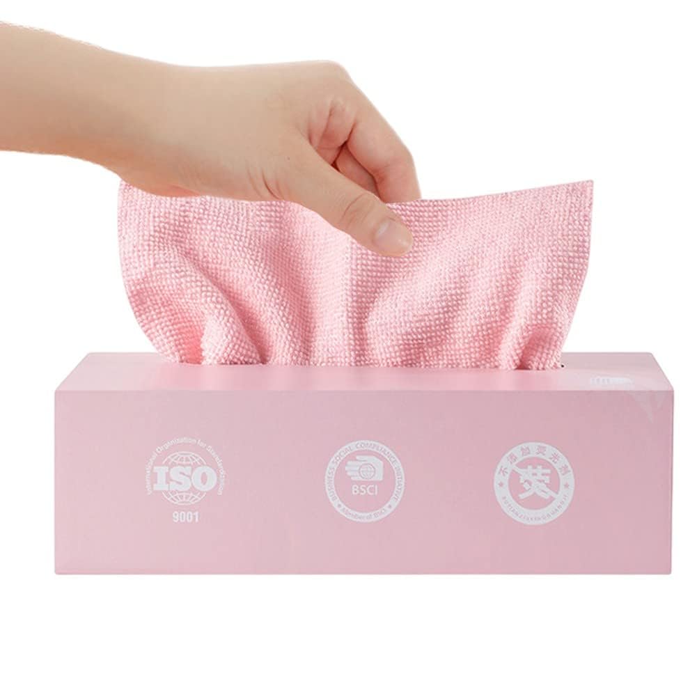 Joejoe 20 Sheets Disposable Cleaning Cloths Cleaning Towels Microfiber Towel,Reusable Dish Cloths with Dispenser Box,Lazy Rags Car Wipes,Multi-Purpose Cleaning Cloths for Home Kitchen Hospital