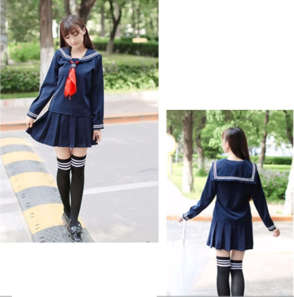 Amazon | 【cosmch20】セーラー服 コスプレ 紺上下 赤スカーフ