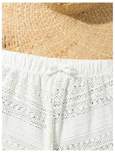 Milumia Girl's Crochet Sheer Coverup Hollow Eyelet Shorts Swim Cover Up Beachwear3