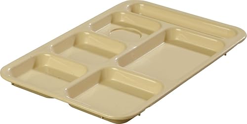 CFS 614R25 Bandeja de plástico ABS de 1437 x 10 pulgadas para mano derecha de 6 compartimentos en color marrón caja de 24