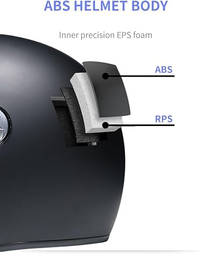 Miniatura 4 de Casco vintage de cara completa para motocicleta, casco Jet Moto Cruiser Scooter unisex para adultos, aprobado por DOT