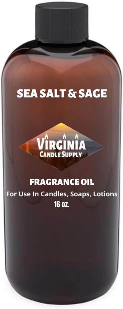 Sea Salt & Sage Fragrance Oil (Our Version of The Brand Name) (16 oz Bottle) for Candle Making, Soap Making, Tart Making, Room Sprays, Lotions, Car Fresheners, Laundry Detergent,Fabric Softener