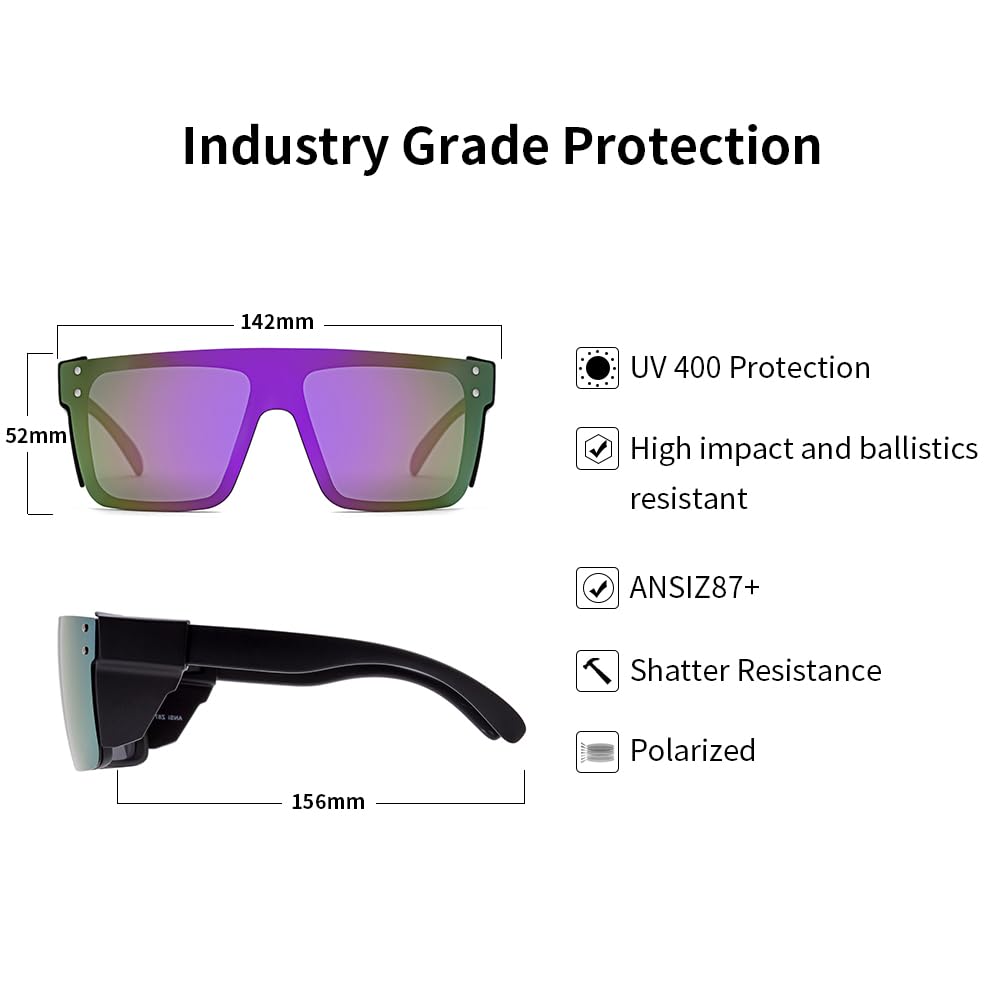 Lunettes de soleil polarisées pour homme et femme, résistantes aux chocs, Z87.1safety UV400, légères pour les travailleurs