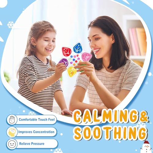 Image of Color Sorting Sensory Toys, Toddler Travel Fine Motor Toy, Preschool Learning Activities Calm Down Sensory Toys for Kids with Autism, Color Matching Montessori Fidget Toys for Kids Ages 3+, Snowflake