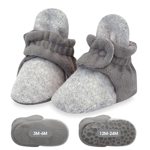 Image of Zutano unisex-baby Cozie Fleece Baby Booties With Grippers