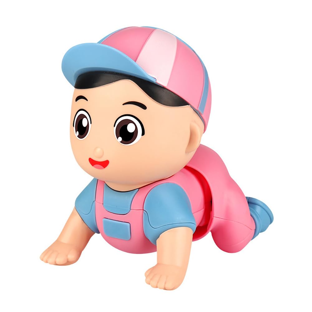 Miracland Baby Crawling Toy - Funny Boy Toy with Head-up Exercises for Toddlers, Boys & Girls (Pink)