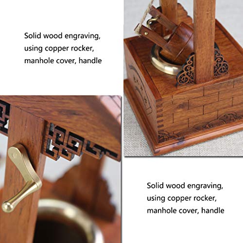 ShXiXJ Puppen HäUser aus Holz Miniatur Kreativer Chinesisches Altes Brunnenmodell(GrößE:12 * 12 * 23cm) – Bild 5