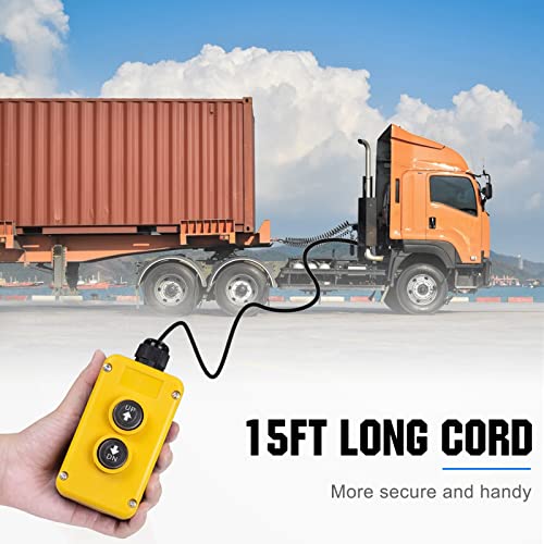 Image of ECO-WORTHY 3 Wire Dump Trailer Remote Control Switch DC 12V for Single Acting Hydraulic Pump Power Unit with 15FT Cable Lift Truck Dump
