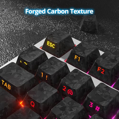 Image of Fogruaden PBT Keycaps Set, Cherry Profile Custom Keycap for Mechanical Keyboard Keycaps(CarbonBlack)