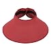 HDE Women's UPF 50+ Packable Crushable Roll Up Wide Brim Sun Visor Beach Straw Hat (Red)