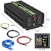 Novopal Power Inverter Pure Sine Wave-1500 Watt 12V DC to 110V/120V AC Converter- 4 AC Outlets Car Inverter with One USB Port-16.4Ft Remote Control and Two Cooling Fans-Peak Power 3000 Watt Black