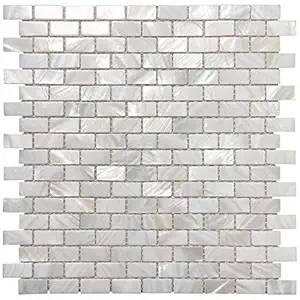 Art3d Mother of Pearl Shell Mosaic Tile for Kitchen Backsplashes/Bathroom Tile, White Subway Mosaic Tiles (6 Pack)